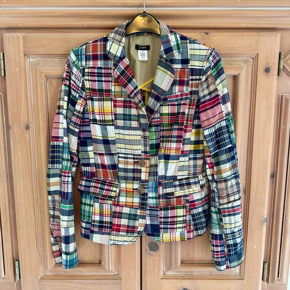 J. Crew Patchwork Madras Schoolboy Blazer - LIKE NEW